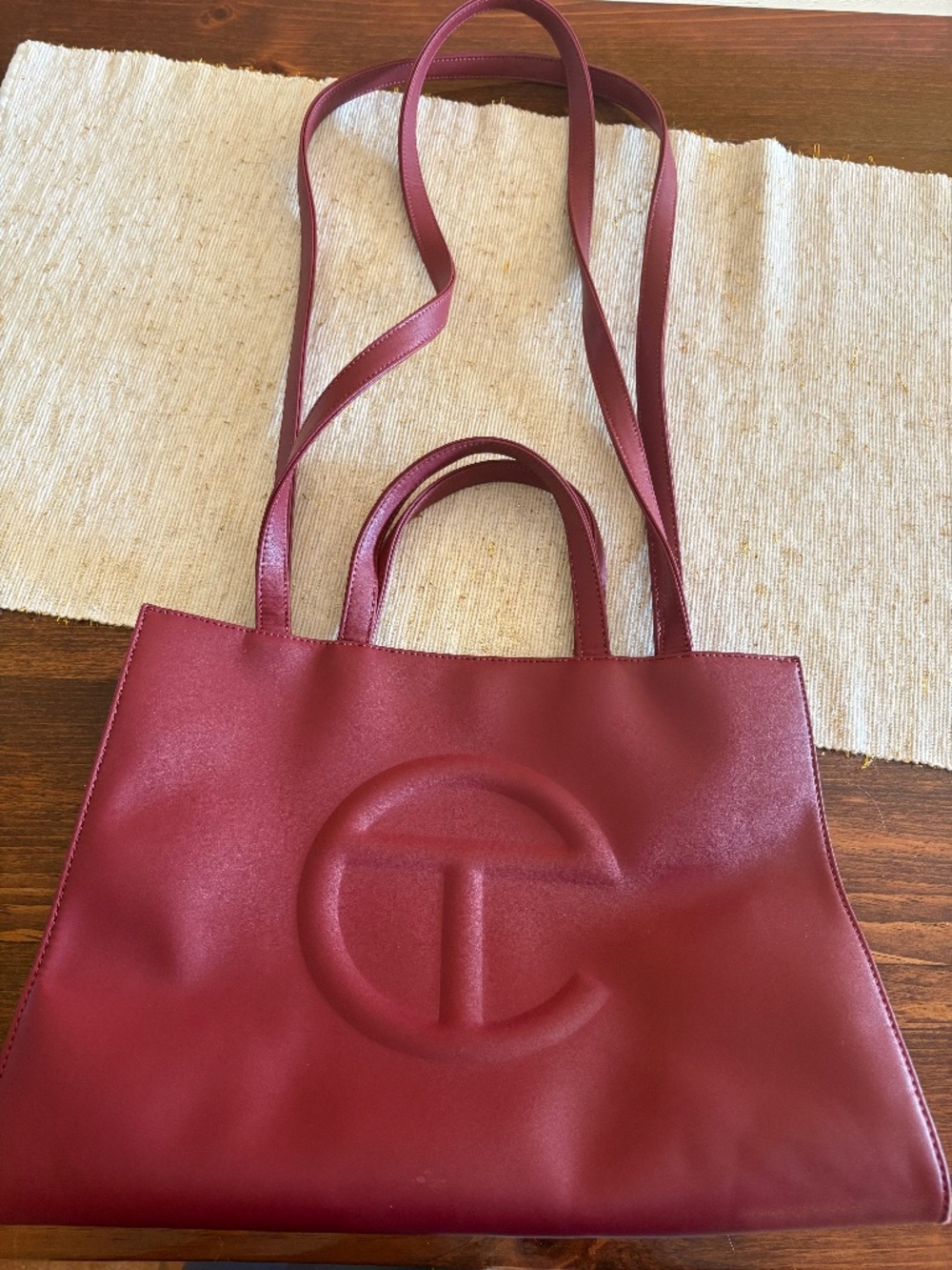 Authentic Telfar Medium Shopping Bag – Oxblood/Burgundy